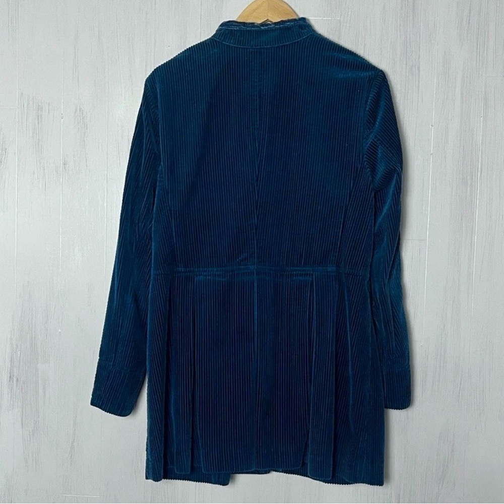 J. JILL Coat Jacket Corduroy Teal Blue Green Cotton Velvet Size Small - Picture 6 of 16
